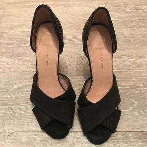 KG Kurt Geiger Black,suede, chunky curved heel